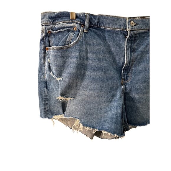 Abercrombie & Fitch The 4" Mom Short High Rise Denim Shorts Distress Size 35 NWT - Picture 2 of 9
